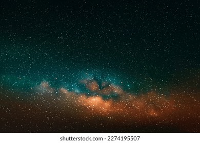 Vía Láctea, estrellas y nebulosa. Cielo estrellado de noche. Fondo del vector espacial