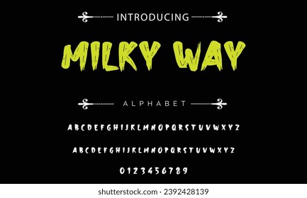 Milky Way Stylish brush painted an uppercase vector letters, alphabet, typeface.