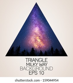 Milky Way triangle background - vector illustration.