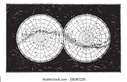 Milky Way, vintage engraved illustration. Dictionary of words and things - Larive and Fleury - 1895.