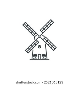 Moinho, agricultura, jardim, natureza, ícone da fazenda, ilustração vetorial