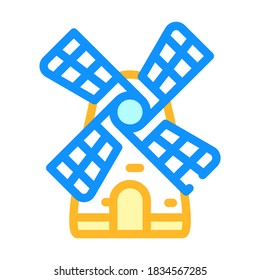 mill building color icon vector. mill building sign. isolated symbol illustration