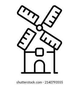 ilustración vectorial de construcción de molinos aislada en fondo blanco. Concepto de negocios de arquitectura.