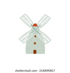 ilustración vectorial aislada de la caricatura de molino
