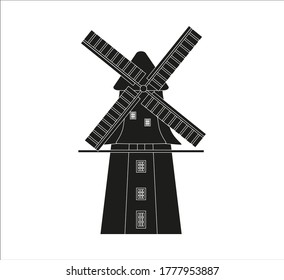 mill of the city of bremen in germany. illustration for web and mobile design.