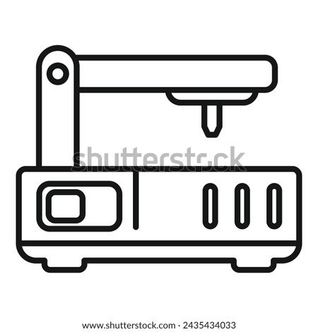 Mill cnc machine icon outline vector. Beam equipment. Lathe calibration