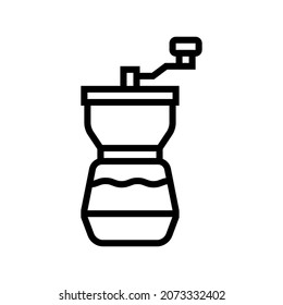 mill coffee grinder manual line icon vector. mill coffee grinder manual sign. isolated contour symbol black illustration