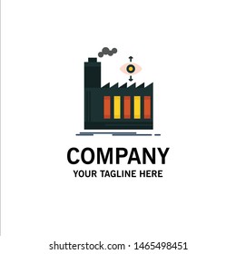 Mill, Factory, Business, Smoke Business Logo Template. Flat Color. Vector Icon Template background