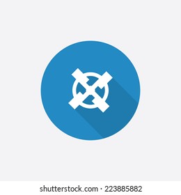 mill Flat Blue Simple Icon with long shadow, isolated on white background  