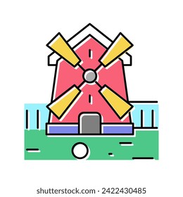 mill golf playground color icon vector. mill golf playground sign. isolated symbol illustration