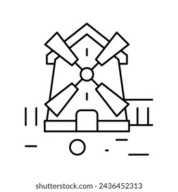 mill golf playground line icon vector. mill golf playground sign. isolated contour symbol black illustration
