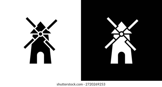 Ícone do moinho. Ícone de design simples em preto e branco