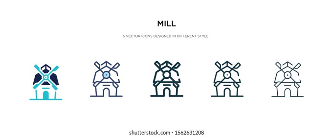 mill icon in different style vector illustration. two colored and black mill vector icons designed in filled, outline, line and stroke style can be used for web, mobile, ui