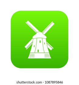 Mill icon digital green for any design isolated on white vector illustration