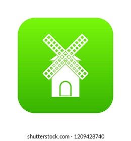 Mill icon digital green for any design isolated on white vector illustration
