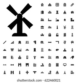 Mill icon illustration isolated vector sign symbol. architecture icons vector set. on white background