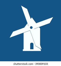 Mill icon isolated on blue background illustration