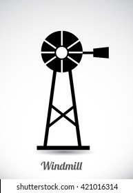 Mill icon isolated on white background. Vector art.