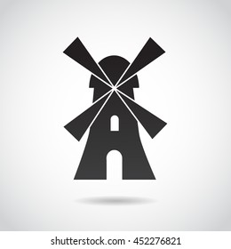 Mill icon isolated on white background. Vector art.