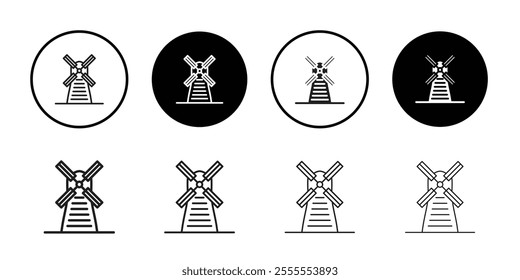 Mill icon Line Art Logo set