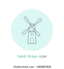 Mill icon line element. Vector illustration of mill icon line isolated on clean background for your web mobile app logo design.