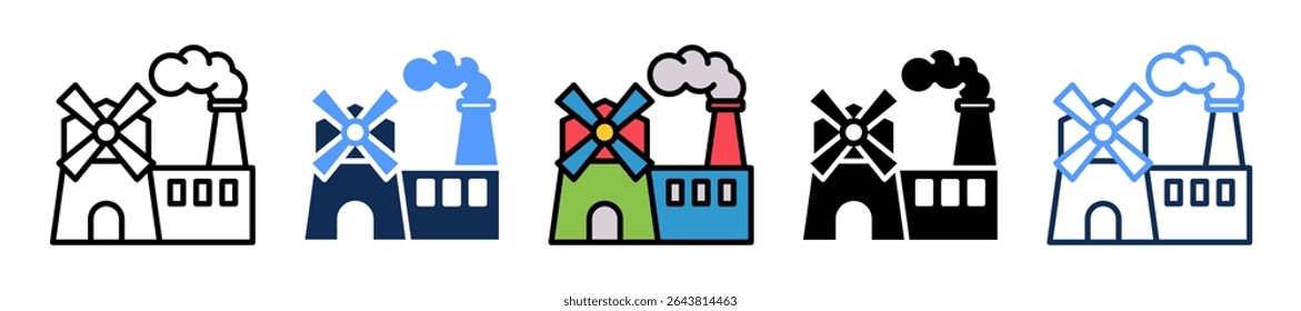 Mill Icon Multiple Vector Illustration