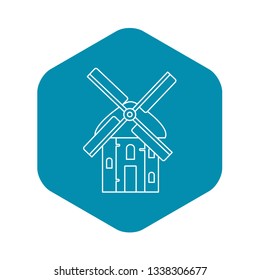 Mill icon. Outline illustration of mill vector icon for web design