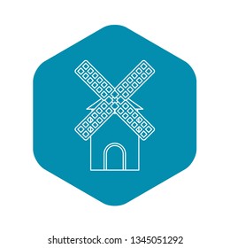 Mill icon. Outline illustration of mill vector icon for web