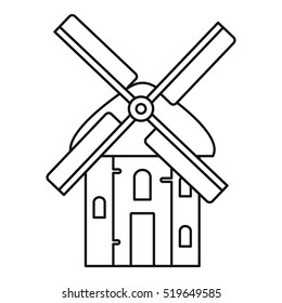 Mill icon. Outline illustration of mill vector icon for web design