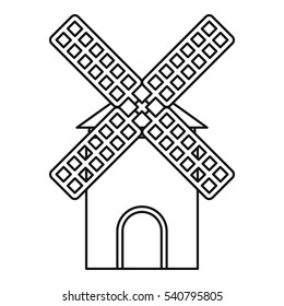 Mill icon. Outline illustration of mill vector icon for web
