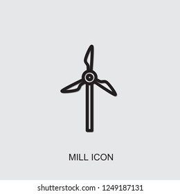 mill icon. outline mill icon from technology collection. Use for web, mobile, infographics and UI/UX elements. Trendy mill icon.