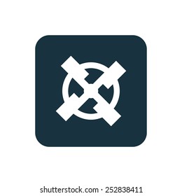 mill icon Rounded squares button, on white background 