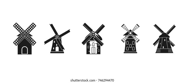 Mill icon set. Simple set of mill vector icons for web design isolated on white background