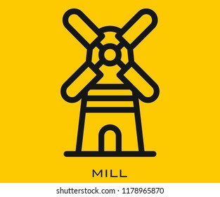 Mill icon signs