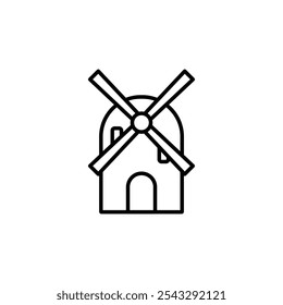 Mill icon symbol collection on white background.