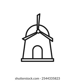 Mill icon Vector flat thin line illustration
