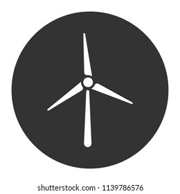 Mill icon. Wind mill sign. Grey background. Vector flat sign.