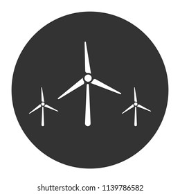 Mill icon. Wind mill sign. Grey background. Vector flat sign.