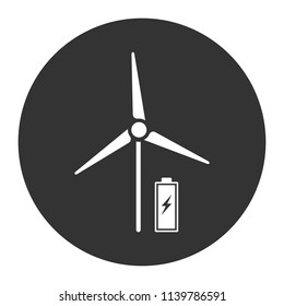 Mill icon. Wind mill sign. Grey background. Vector flat sign.