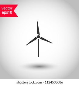 Mill icon. Wind mill sign. Studio background. EPS 10 vector flat sign.