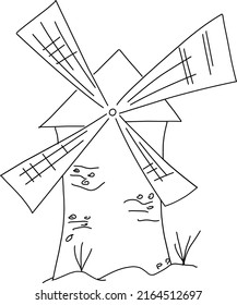 Mill Illustration on a white background