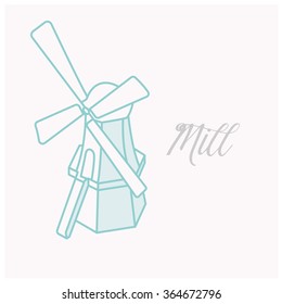 Mill Isometric flat icon