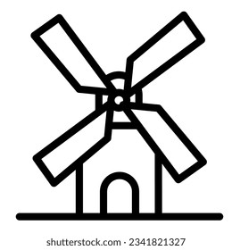 Mill line icon, bakery concept, windmill sign on white background, Wheat factory icon in outline style mobile concept web design. Vector graphics.
