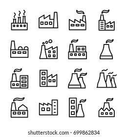 Mill Line Vector Icons Set