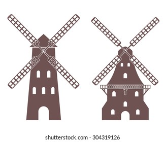 Mill logo. Isolated mill on white background