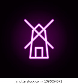 mill neon icon. Elements of autumn set. Simple icon for websites, web design, mobile app, info graphics