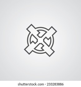 mill outline thin symbol, dark on white background, logo editable, creative template 