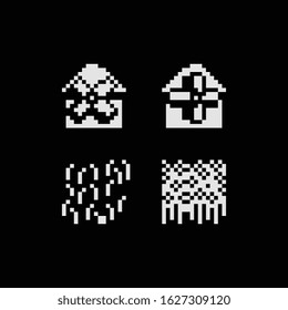 Mill pixel art icon. Design for logo, web, sticker, mobile app. Isolated vector illustration. Video game assets 1 bit sprite.
