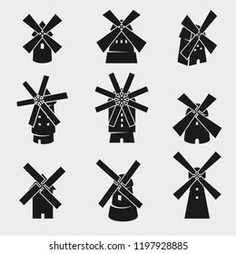 Mill set. Vector