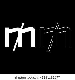 Mill sign currency symbol set icon white color vector illustration image solid fill outline contour line thin flat style